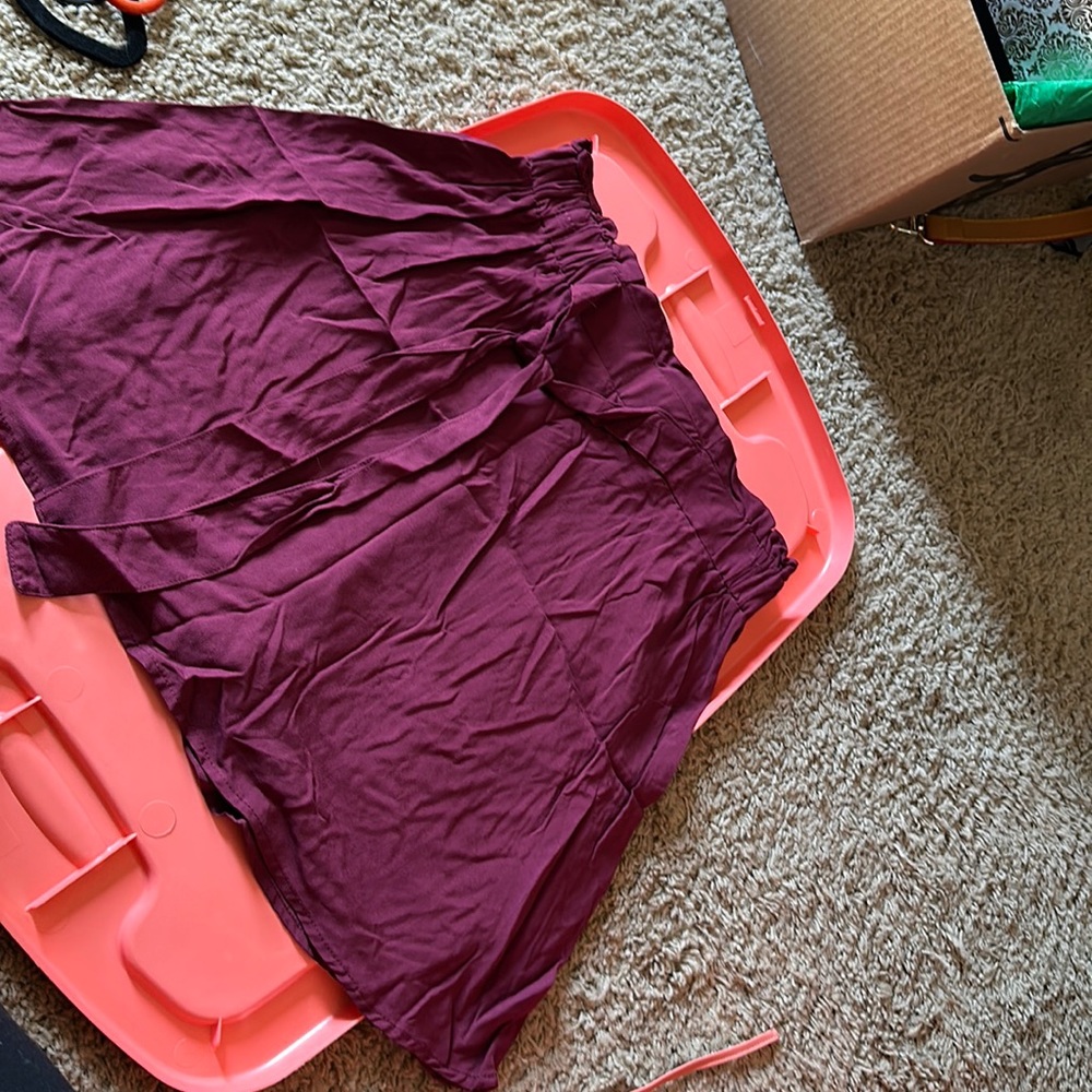 Burgundy mini skirt
